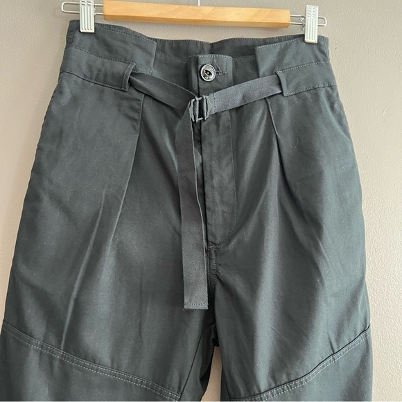 Rag & Bone Women's Belted Hunter Pants Cropped Pleated Front High Rise Black 25 - Picture 4 of 16